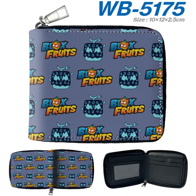 Blox Fruits Anime color short full zip folding wallet 10x12x2.5cm WB-5175A