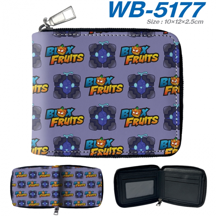 Blox Fruits Anime color short full zip folding wallet 10x12x2.5cm WB-5177A