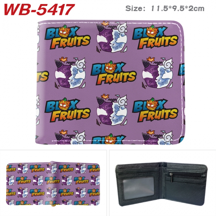 Blox Fruits Anime color short full zip folding wallet 10x12x2.5cm  WB-5417A