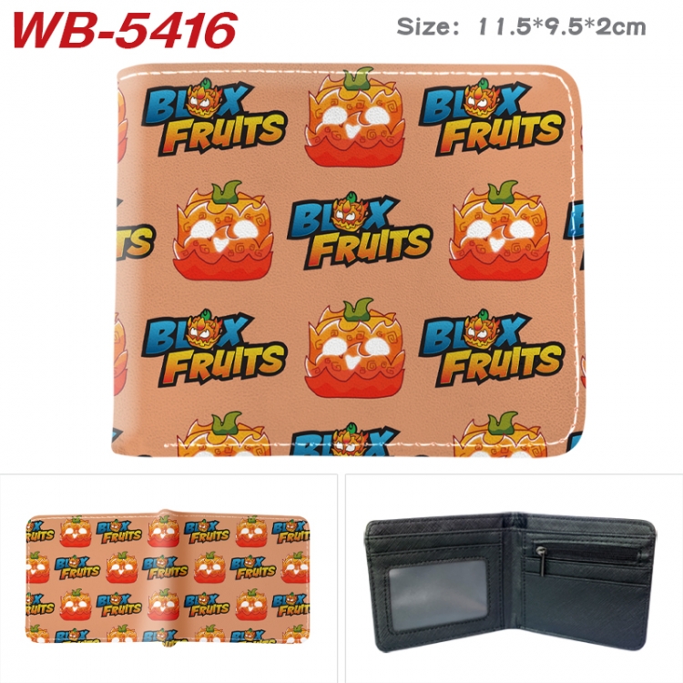 Blox Fruits Anime color short full zip folding wallet 10x12x2.5cm WB-5416A