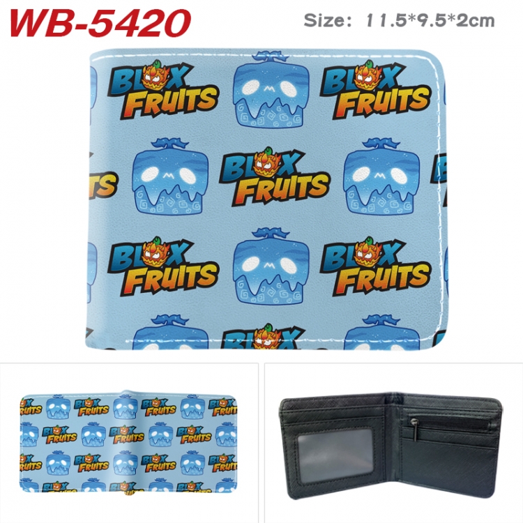 Blox Fruits Anime color short full zip folding wallet 10x12x2.5cm WB-5420A