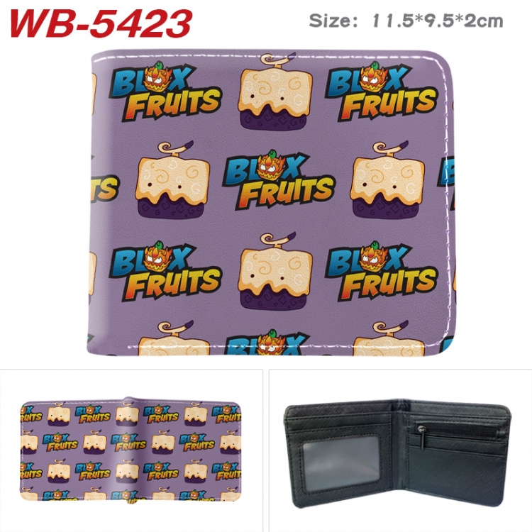 Blox Fruits Anime color short full zip folding wallet 10x12x2.5cm WB-5423A