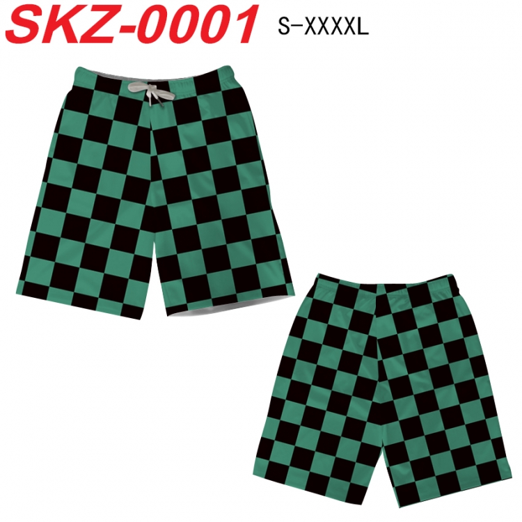 Demon Slayer Kimets Anime full-color digital printed beach shorts from S to 4XL  SKZ-0001