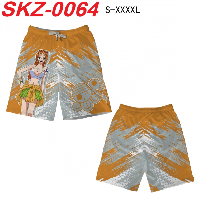 One Piece Anime full-color digital printed beach shorts from S to 4XL  SKZ-0064