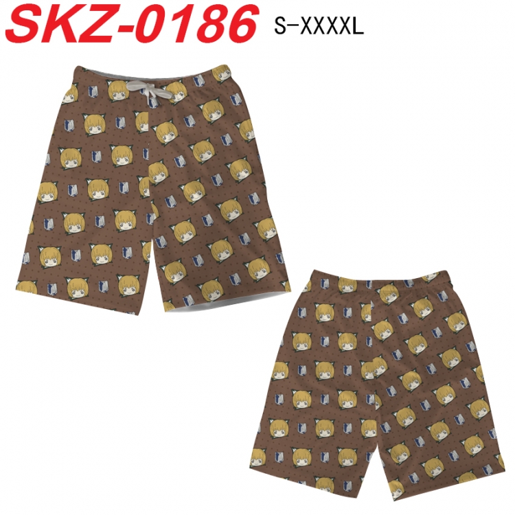 Shingeki no Kyojin Anime full-color digital printed beach shorts from S to 4XL  SKZ-0186