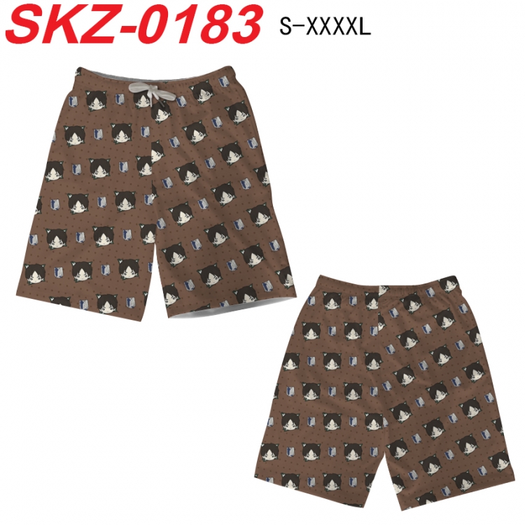 Shingeki no Kyojin Anime full-color digital printed beach shorts from S to 4XL  SKZ-0183