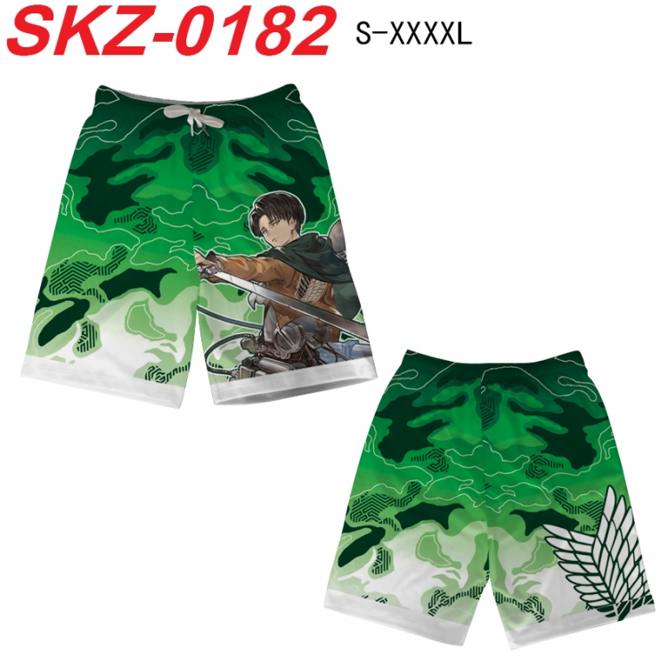 Shingeki no Kyojin Anime full-color digital printed beach shorts from S to 4XL  SKZ-0182
