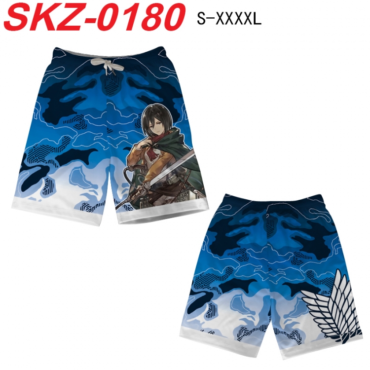 Shingeki no Kyojin Anime full-color digital printed beach shorts from S to 4XL  SKZ-0180