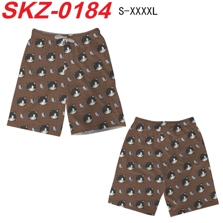 Shingeki no Kyojin Anime full-color digital printed beach shorts from S to 4XL  SKZ-0184