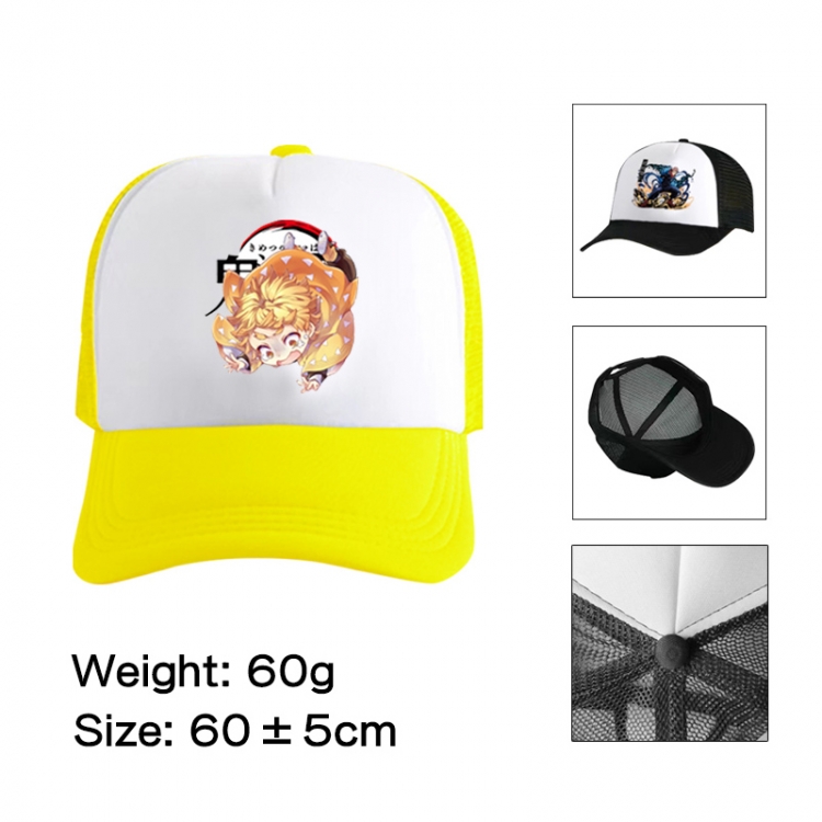 Demon Slayer Kimets Anime peripheral color printed mesh cap baseball cap size 60 ± 5cm