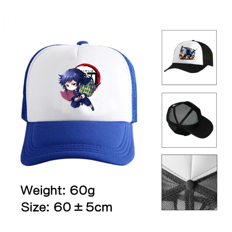 Demon Slayer Kimets Anime peripheral color printed mesh cap baseball cap size 60 ± 5cm