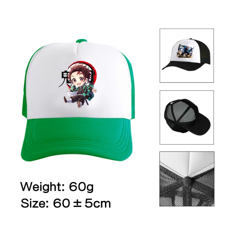 Demon Slayer Kimets Anime peripheral color printed mesh cap baseball cap size 60 ± 5cm