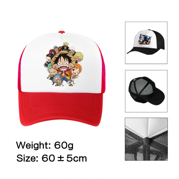 One Piece Anime peripheral color printed mesh cap baseball cap size 60 ± 5cm