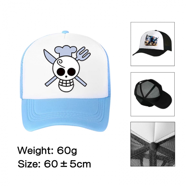 One Piece Anime peripheral color printed mesh cap baseball cap size 60 ± 5cm