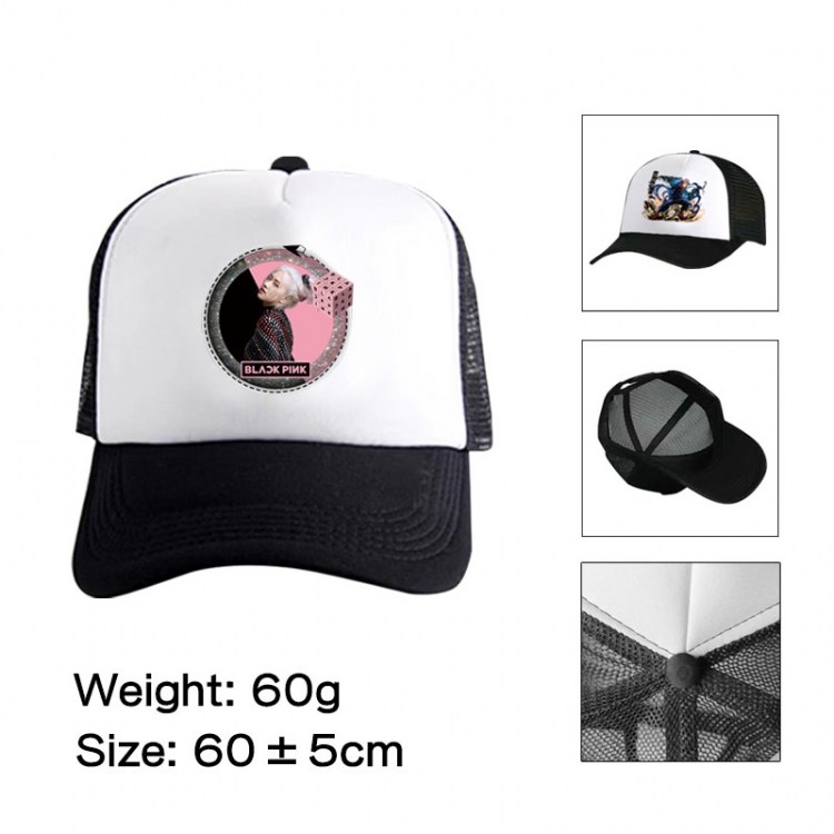 BLACK PINK Anime peripheral color printed mesh cap baseball cap size 60 ± 5cm