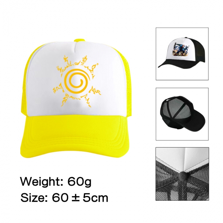 Naruto Anime peripheral color printed mesh cap baseball cap size 60 ± 5cm