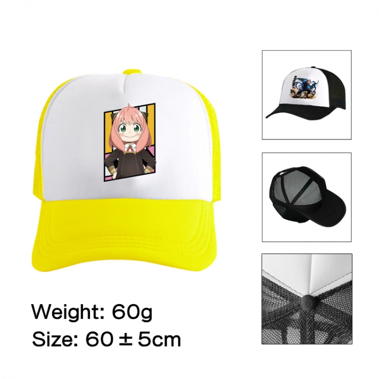 SPY×FAMILY Anime peripheral color printed mesh cap baseball cap size 60 ± 5cm