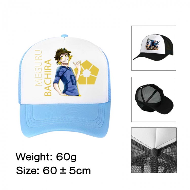 BLUE LOCK Anime peripheral color printed mesh cap baseball cap size 60 ± 5cm