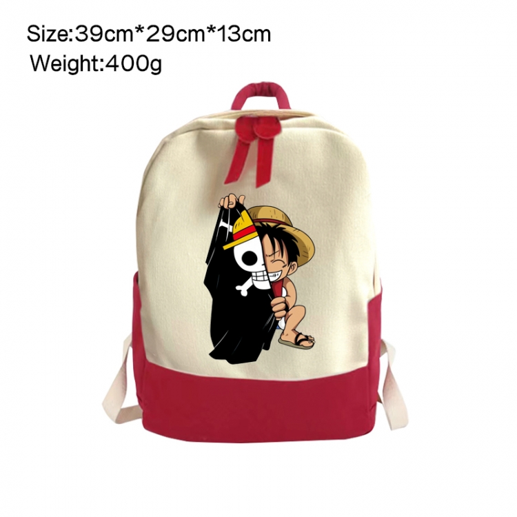 One Piece Anime Surrounding Canvas Colorful Backpack 39x29x13cm