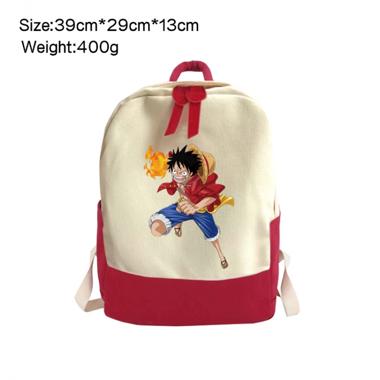 One Piece Anime Surrounding Canvas Colorful Backpack 39x29x13cm