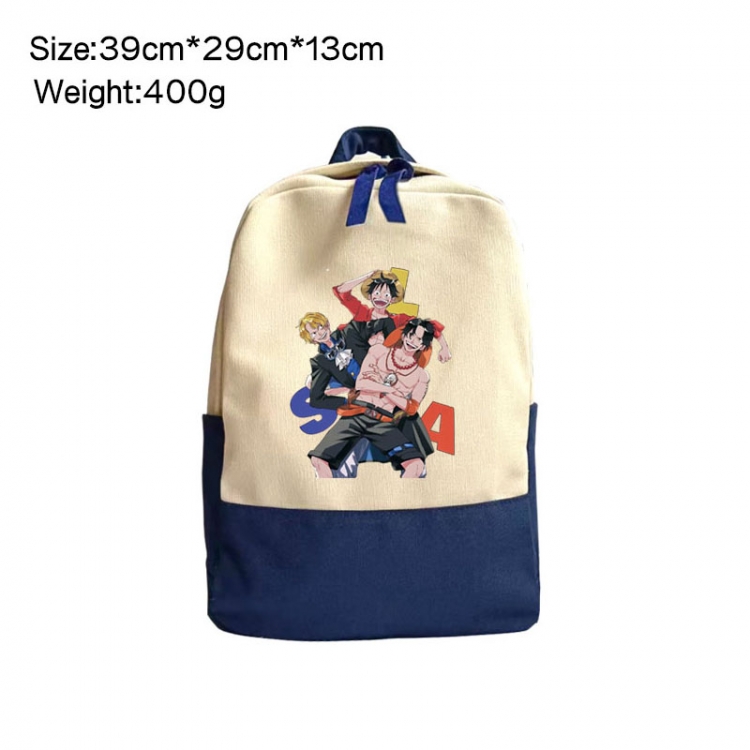 One Piece Anime Surrounding Canvas Colorful Backpack 39x29x13cm