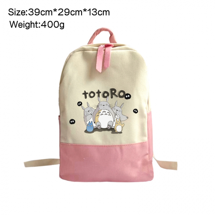 TOTORO Anime Surrounding Canvas Colorful Backpack 39x29x13cm