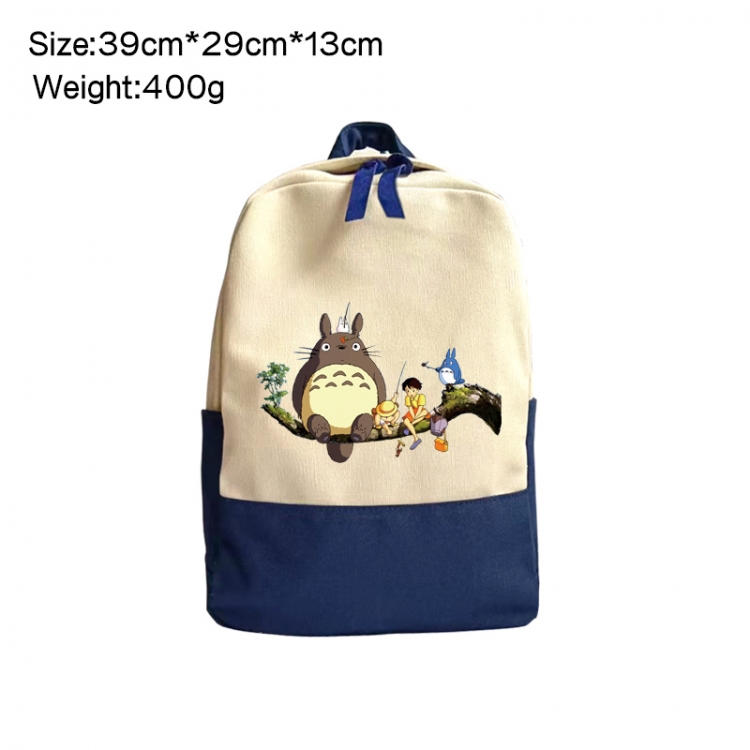 TOTORO Anime Surrounding Canvas Colorful Backpack 39x29x13cm