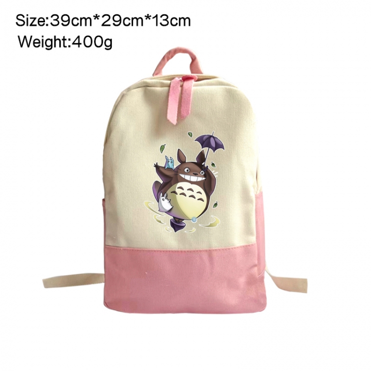 TOTORO Anime Surrounding Canvas Colorful Backpack 39x29x13cm