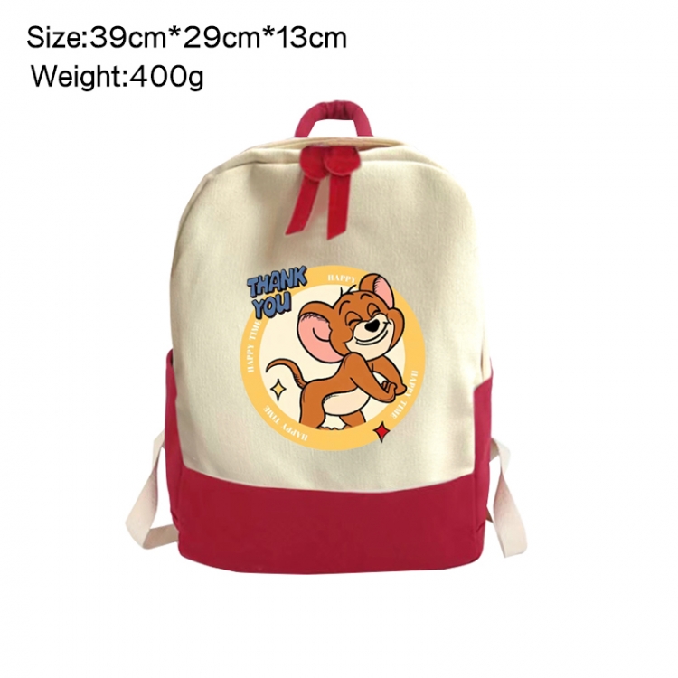 Tom and Jerry Anime Surrounding Canvas Colorful Backpack 39x29x13cm