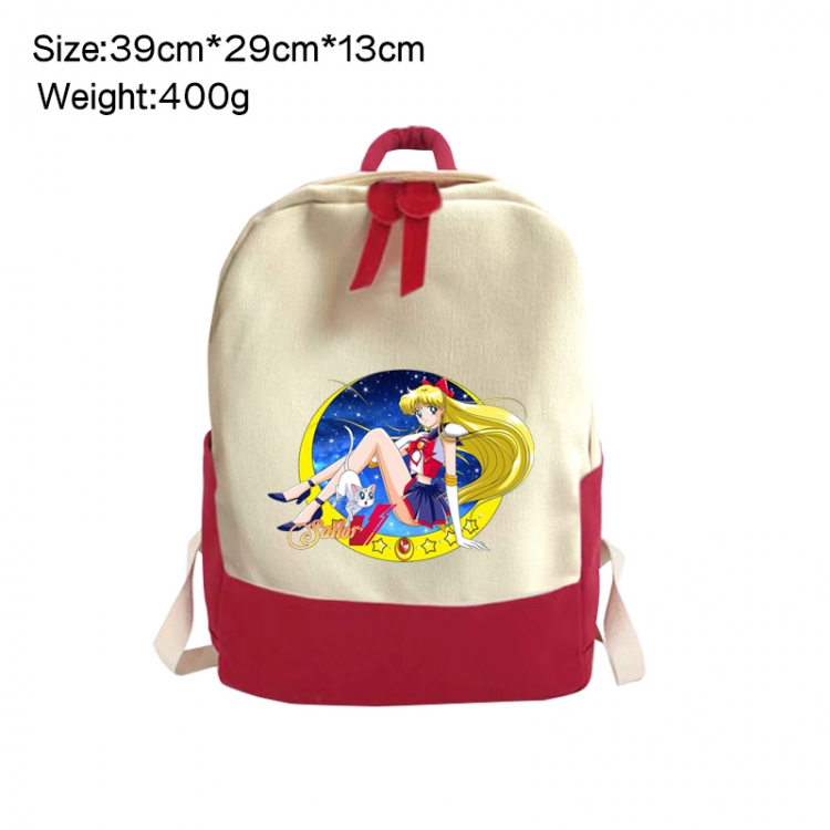 sailormoon Anime Surrounding Canvas Colorful Backpack 39x29x13cm