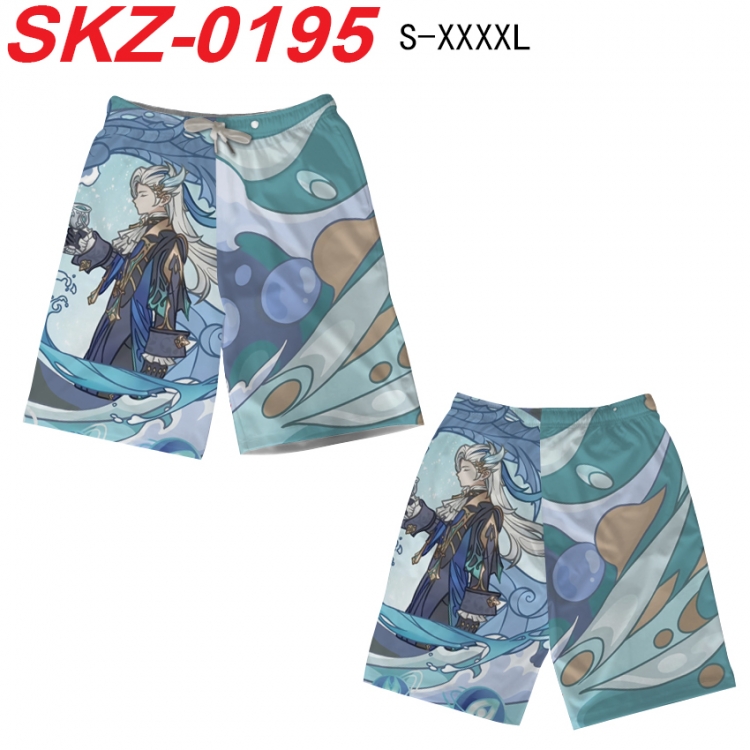 Genshin Impact Anime full-color digital printed beach shorts from S to 4XL