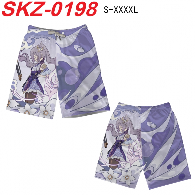 Genshin Impact Anime full-color digital printed beach shorts from S to 4XL