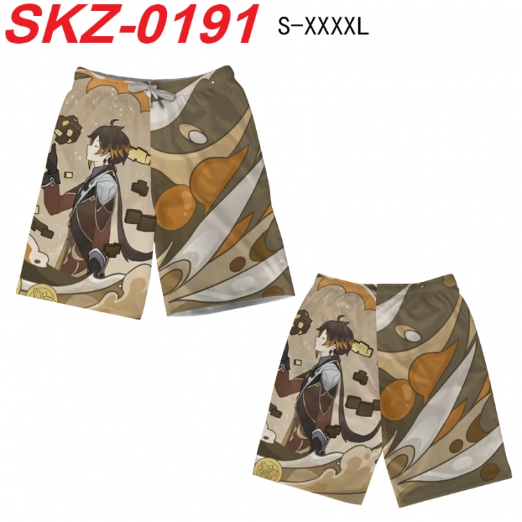 Genshin Impact Anime full-color digital printed beach shorts from S to 4XL