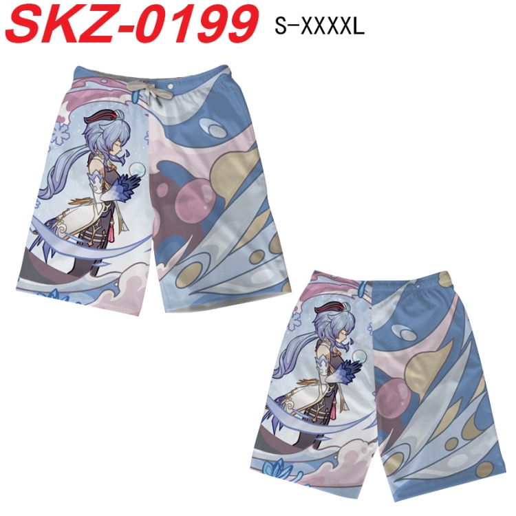 Genshin Impact Anime full-color digital printed beach shorts from S to 4XL