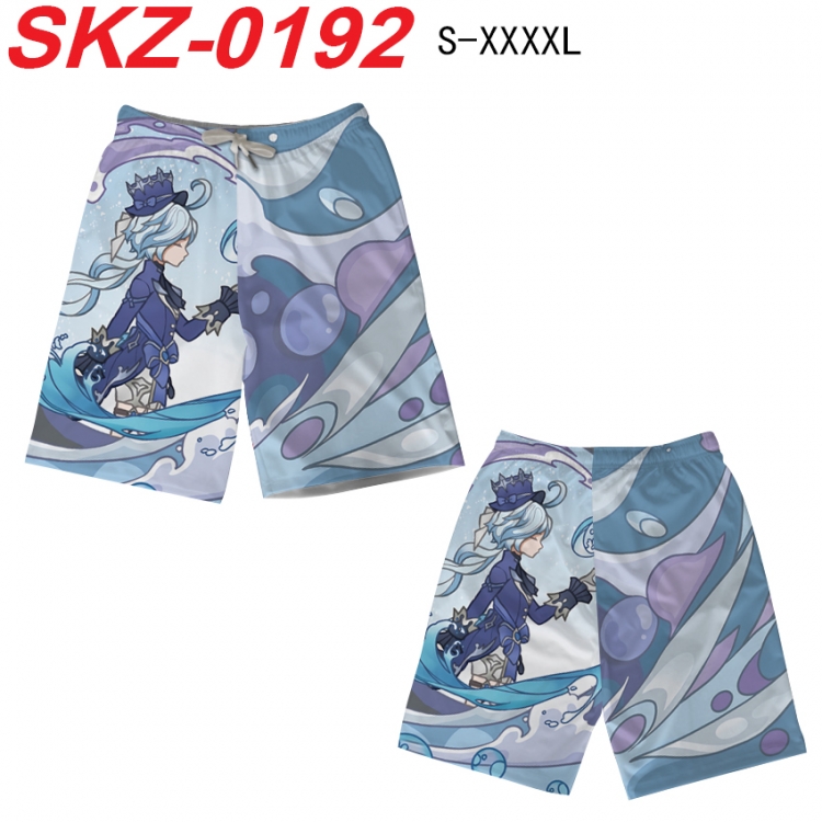 Genshin Impact Anime full-color digital printed beach shorts from S to 4XL