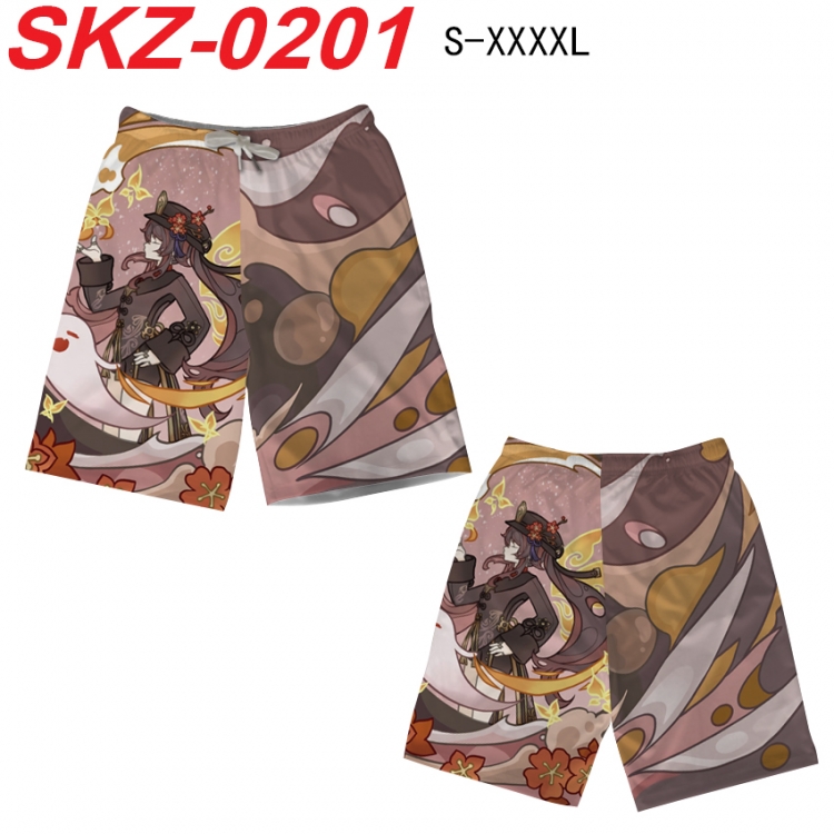 Genshin Impact Anime full-color digital printed beach shorts from S to 4XL