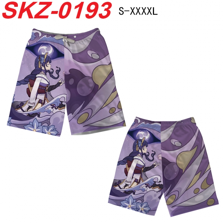 Genshin Impact Anime full-color digital printed beach shorts from S to 4XL