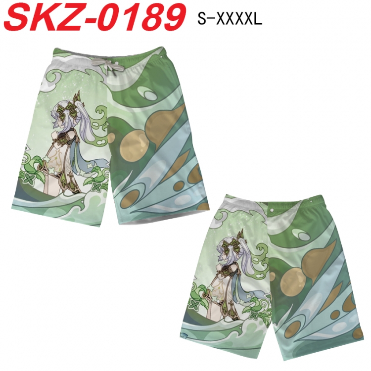 Genshin Impact Anime full-color digital printed beach shorts from S to 4XL