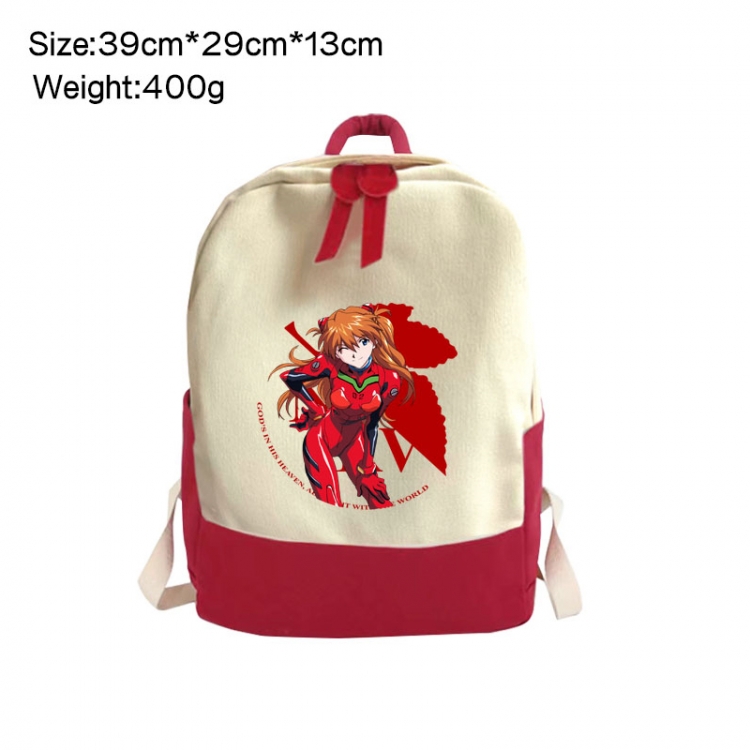 EVA Anime Surrounding Canvas Colorful Backpack 39x29x13cm