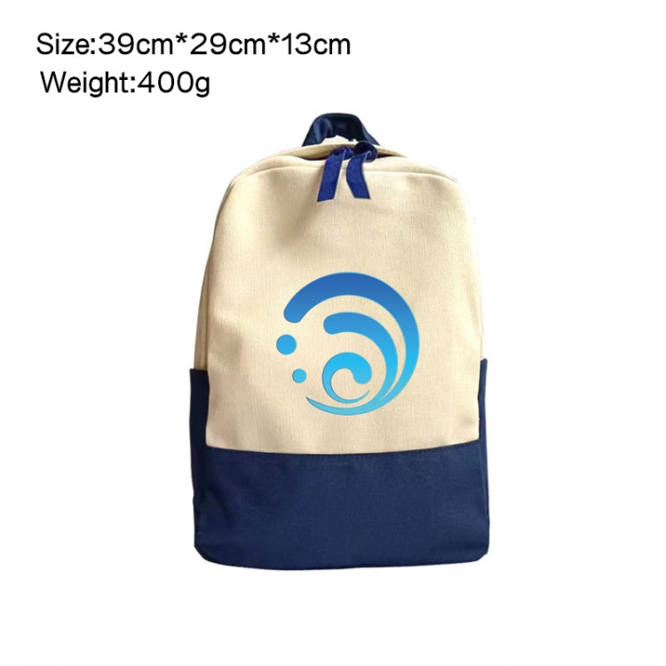 Genshin Impact Anime Surrounding Canvas Colorful Backpack 39x29x13cm