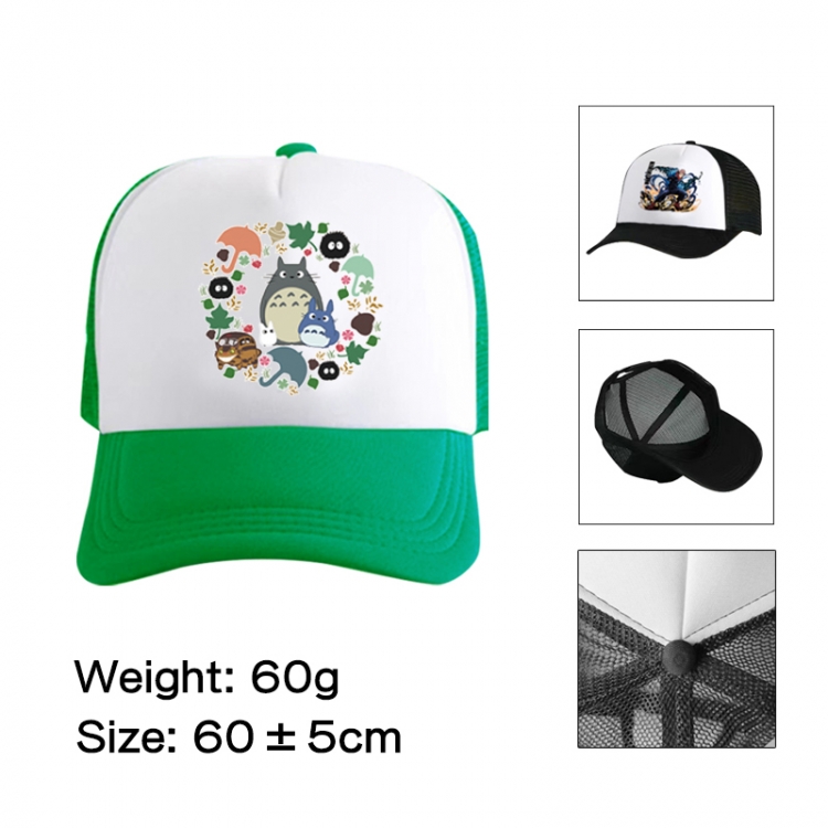 TOTORO Anime peripheral color printed mesh cap baseball cap size 60 ± 5cm