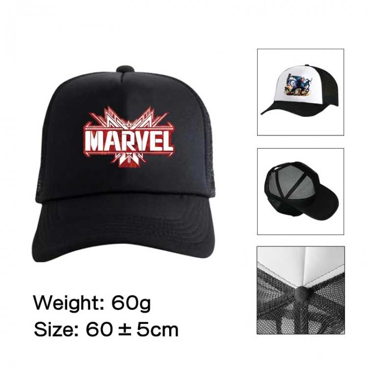 Marvel Anime peripheral color printed mesh cap baseball cap size 60 ± 5cm