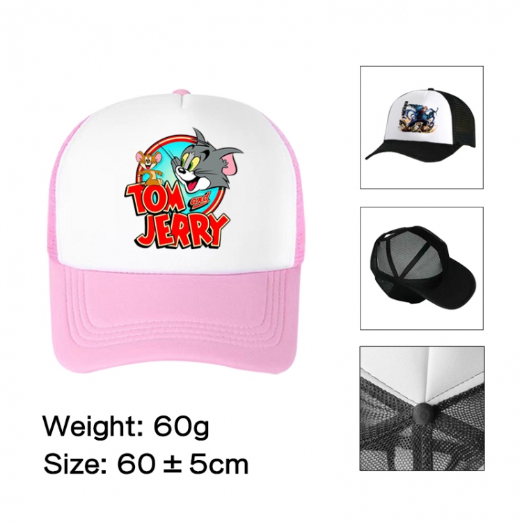 Tom and Jerry Anime peripheral color printed mesh cap baseball cap size 60 ± 5cm