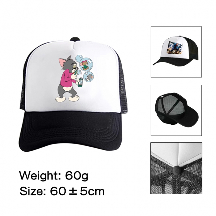 Tom and Jerry Anime peripheral color printed mesh cap baseball cap size 60 ± 5cm