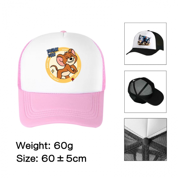 Tom and Jerry Anime peripheral color printed mesh cap baseball cap size 60 ± 5cm