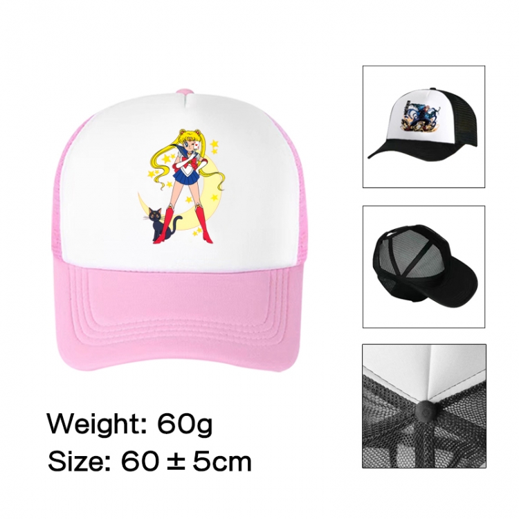 sailormoon Anime peripheral color printed mesh cap baseball cap size 60 ± 5cm