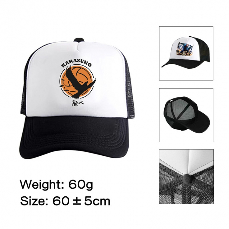 Haikyuu!! Anime peripheral color printed mesh cap baseball cap size 60 ± 5cm