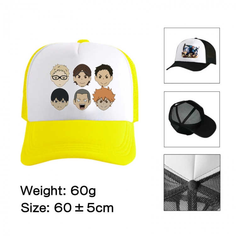 Haikyuu!! Anime peripheral color printed mesh cap baseball cap size 60 ± 5cm