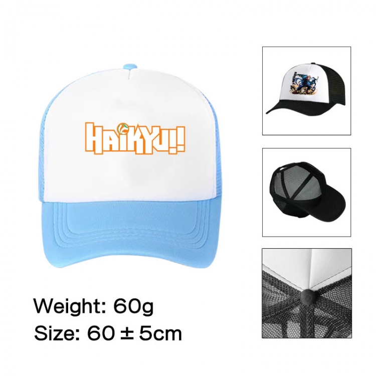 Haikyuu!! Anime peripheral color printed mesh cap baseball cap size 60 ± 5cm