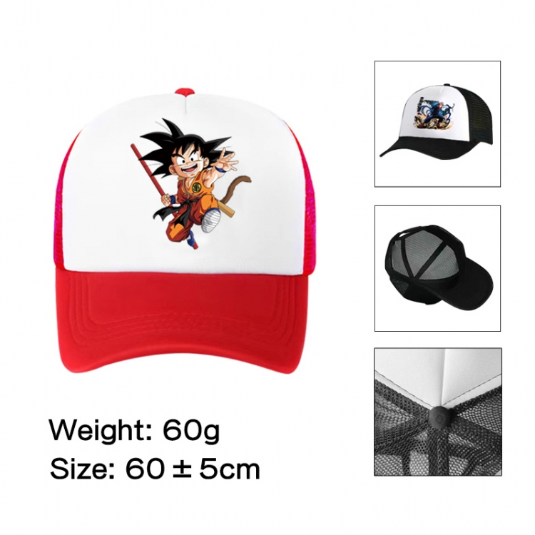 DRAGON BALL Anime peripheral color printed mesh cap baseball cap size 60 ± 5cm